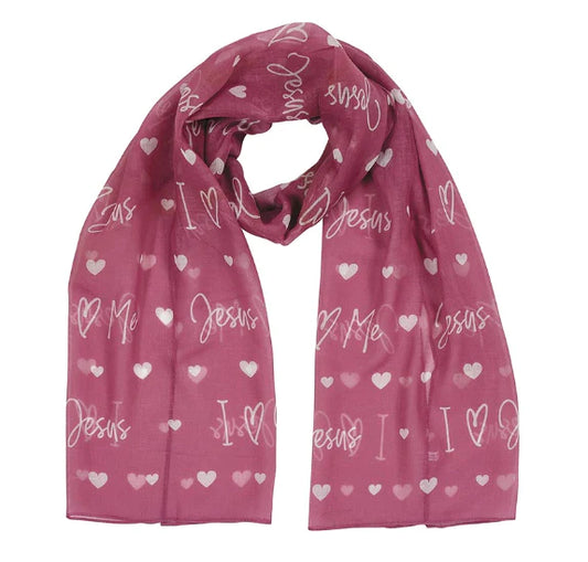 I Love Jesus Scarf (Pink)