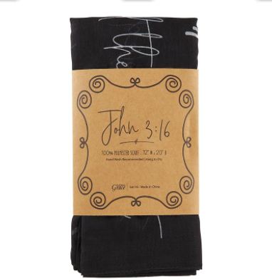 John 3:16 Prayer Scarf (Black)