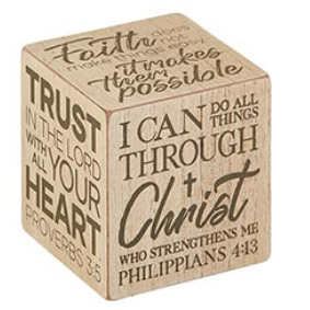 With God Wood Large Quote Cube